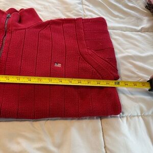 Vintage Red RL Zip-Up Sweater